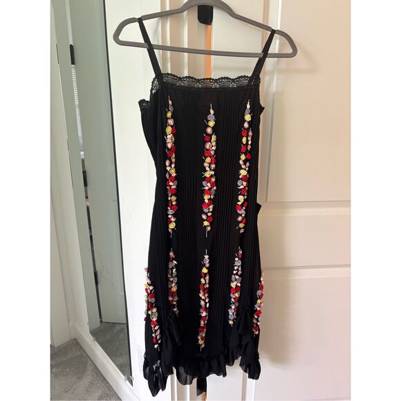NWT Sue Wong floral appliqué midi dress, $265 Sz8
